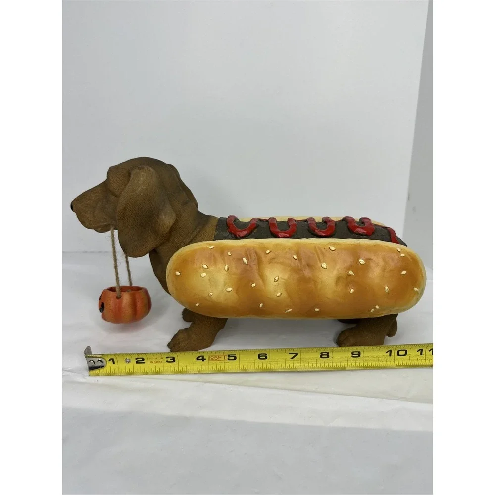 Cracker Barrel Eye Want Candy Halloween Dachshund w/ Jack O Lantern Pumpkin Box